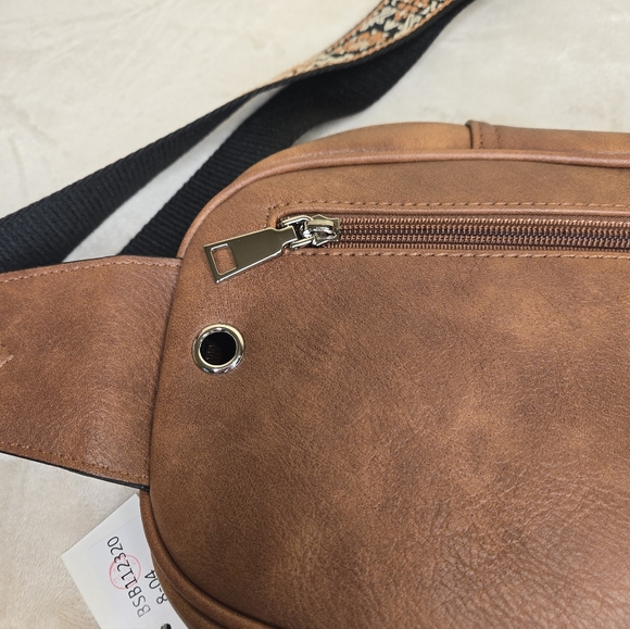 Bostanten Sling Bag Crossbody Brown Faux PU Leather - Picture 3 of 11